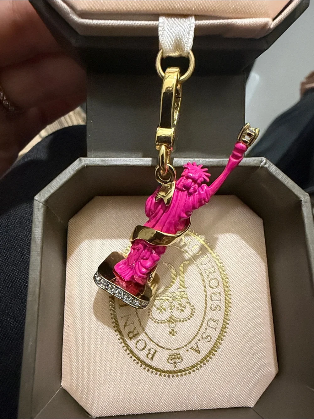 Juicy Couture Statue of Liberty Pink Charm with Box